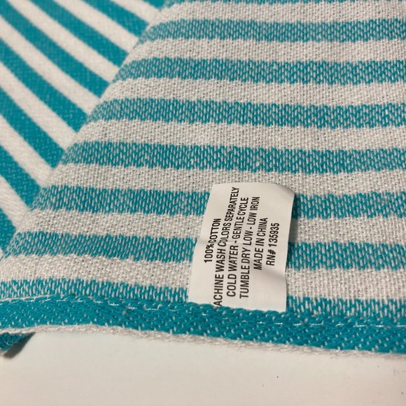 Striped Blue Kitchen Hand Towel Crabs - Picture 8 of 10